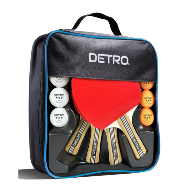 Detro table tennis 4 player sets with balls and case