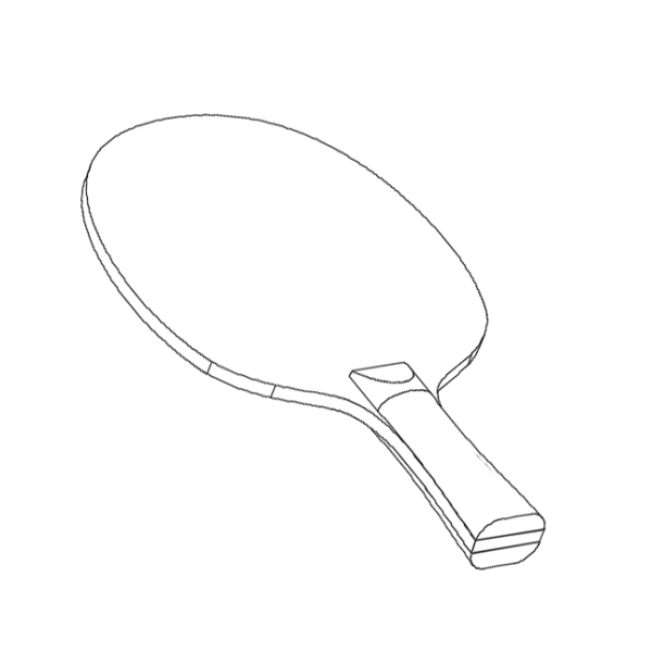 Table tennis paddle line art